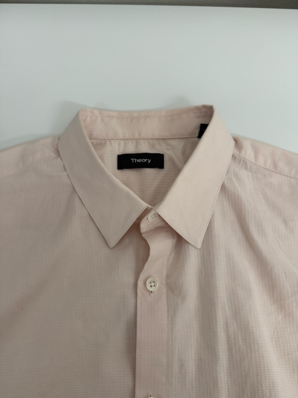 Theory Men's Light Pink Short-Sleeve Button-Down Shirt